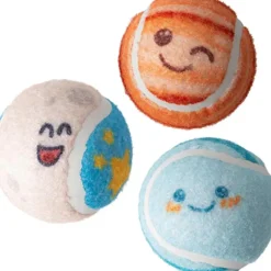 Snugarooz Deep Space Squeaky Fetch & Play Tennis Balls Dog Toy (3 pack)
