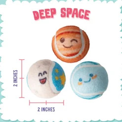 Snugarooz Deep Space Squeaky Fetch & Play Tennis Balls Dog Toy (3 pack)