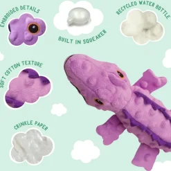 Snugarooz Ellie the Gator Purple Crinkle & Squeak Plush Dog Toy - (12