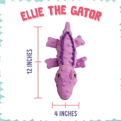 Snugarooz Ellie the Gator Purple Crinkle & Squeak Plush Dog Toy - (12