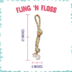 Snugarooz Fling N Floss Tug & Fetch Rope Dog Toy, assorted colors (22