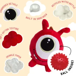 Snugarooz Just Jeff the Monster 2-in-1 Plush with Hidden Ball Dog Toy