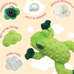 Snugarooz Lilly the Frog Green Durable Plush Dog Toy (10