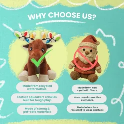 SnugArooz Marty Christmas Crinkle & Squeak Dog Toy