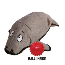 Snugarooz Murray the Manatee Stuffed Squeaky Grey Dog Toy (21")