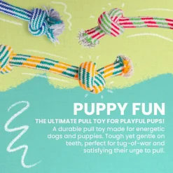 SnugArooz Puppy Fun Rope Dog Toy, Assorted Colors, 7