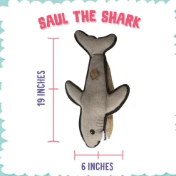 Snugarooz Saul the Shark with Rubber Spikey Ball Toy For Dogs (19