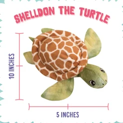 Snugarooz Shelldon the Turtle Green Dog Crinkle & Squeak Toy (10")