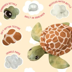 Snugarooz Shelldon the Turtle Green Dog Crinkle & Squeak Toy (10