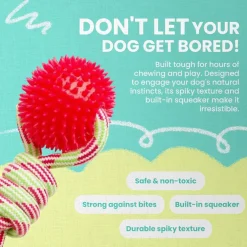 Snugarooz Spike-O-Mite Assorted Colors Dog Rope Toy (16")