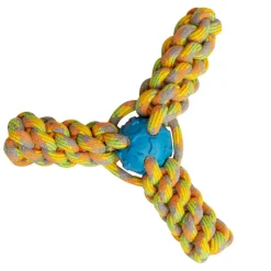 Snungarooz Fling N Fun Strong Rubber & Rope Chew Dog Toy (7")