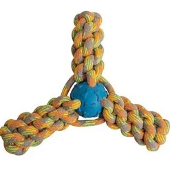 Snungarooz Fling N Fun Strong Rubber & Rope Chew Dog Toy (7")