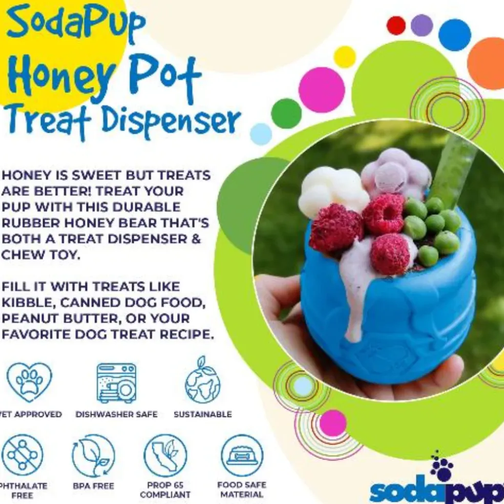 SodaPup Honey Pot Pup-X Durable Rubber Treat Dispenser Toy