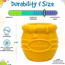 SodaPup Honey Pot Pup-X Durable Rubber Treat Dispenser Toy