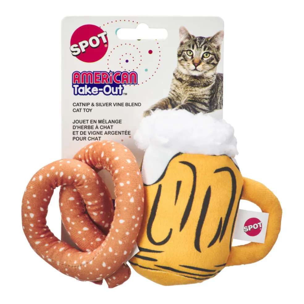 Spot American Take-Out Plush Cat Toy, 2-pack
