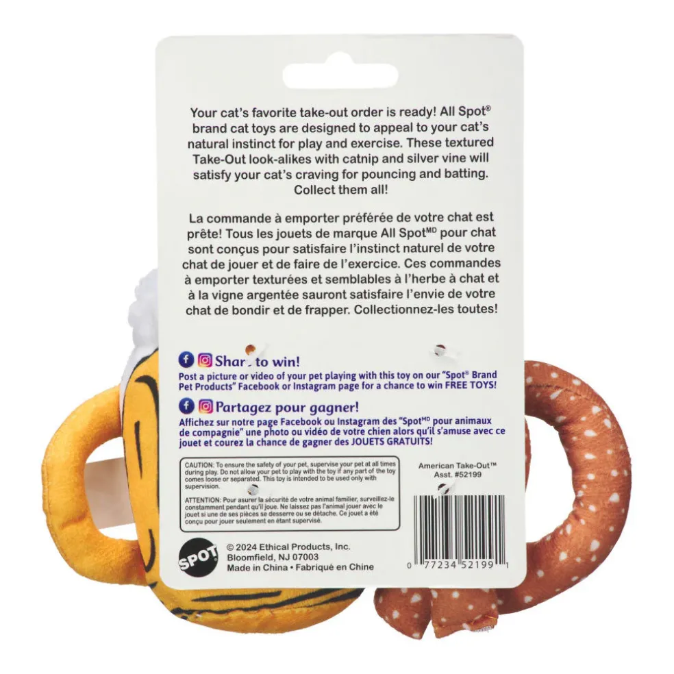 Spot American Take-Out Plush Cat Toy, 2-pack