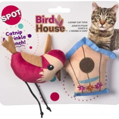Spot Bird House Crinkly Catnip Cat Toys, assorted colors (2 pack)