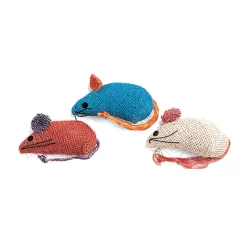 Spot Burlap Mice Catnip Toy Assorted 3", 3-pack