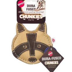 Spot Dura-Fused Chunkies Leather Racoon Chew Toy For Dogs
