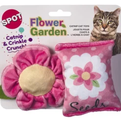 Spot Flower Garden Crinkly Catnip Cat Toys, assorted colors (2 pack)
