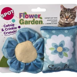 Spot Flower Garden Crinkly Catnip Cat Toys, assorted colors (2 pack)