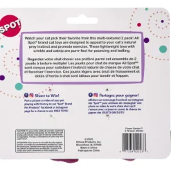 Spot Flower Garden Crinkly Catnip Cat Toys, assorted colors (2 pack)