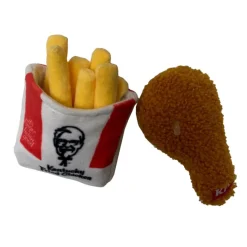 Spot KFC Fries & Drumette Plush Dog Toy (2 pack)