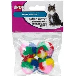 Spot Kitty Yarn Puffs Catnip Toy Assorted Small 1.5", 4-pack