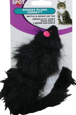 Spot Shaggy Plush Ferret Rattle & Catnip Cat Toy (11")