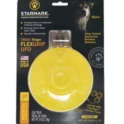 Starmark FLEXGRIP Treat Ringer UFO, Yellow