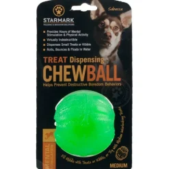 Starmark Treat Dispensing Chew Ball Tough Dog Toy