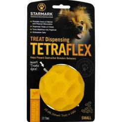 Starmark Treat Dispensing Tetraflex Dog Toy, Yellow