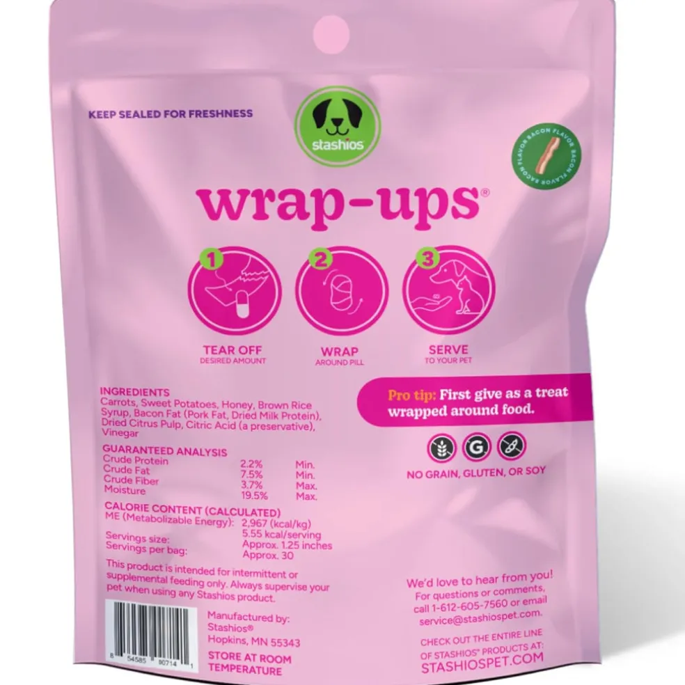 Stashios Wrap-Ups Bacon Flavor Pill Wrapper for Dogs & Cats (2 oz)