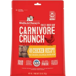 Stella & Chewy's Carnivore Crunch Cage-Free Chicken Recipe Freeze-Dried Raw Dog Treats (3.25 oz)