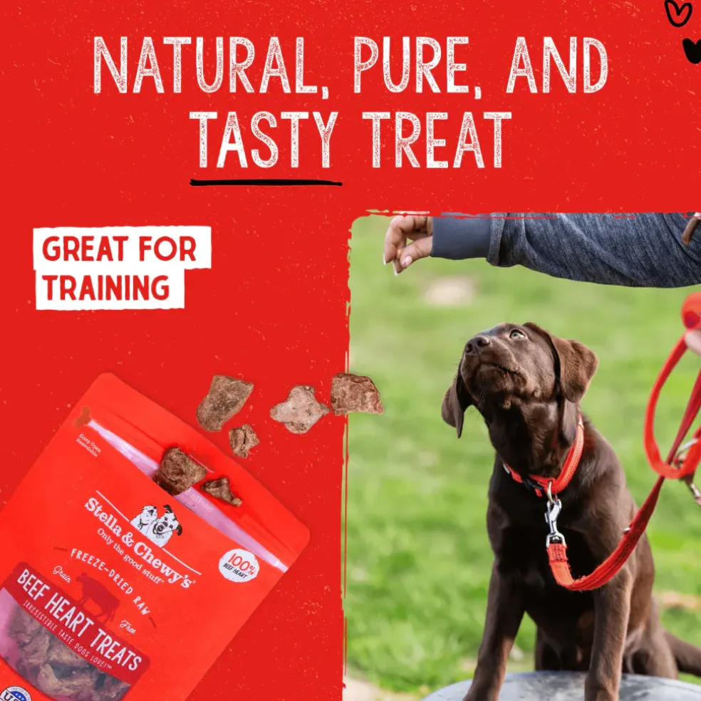 Stella & Chewy's Free-Dried Beef Hearts Dog Treats (3 oz)