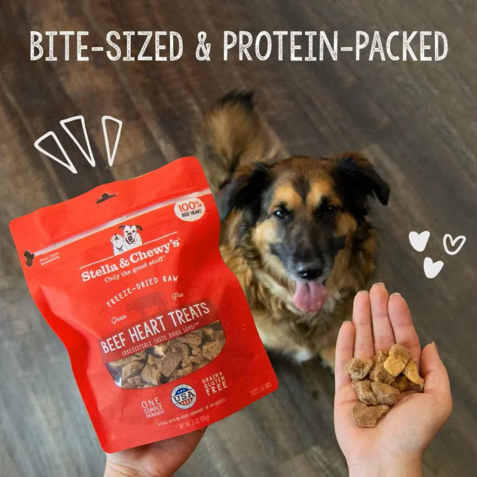 Stella & Chewy's Free-Dried Beef Hearts Dog Treats (3 oz)