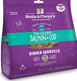 Stella & Chewy's Sea-Licious Salmon & Cod Dinner Morsels Freeze-Dried Raw Food for Cats