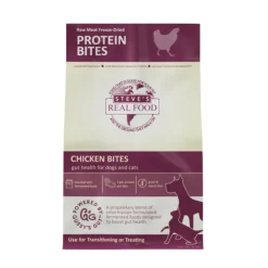 Steve's Real Food Chicken Protein Bites Gut Boosting Bites for Cats & Dogs (4 oz)