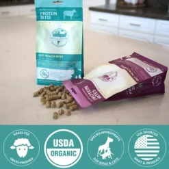 Steve's Real Food Lamb Protein Bites Gut Boosting Bites for Cats & Dogs (4 oz)