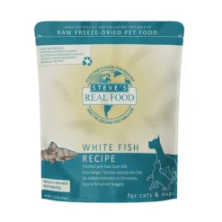 Steve's Real Food White Fish Recipe Freeze-Dried Pet Food for Cats & Dogs (1.25 lb)