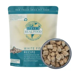 Steve's Real Food White Fish Recipe Freeze-Dried Pet Food for Cats & Dogs (1.25 lb)