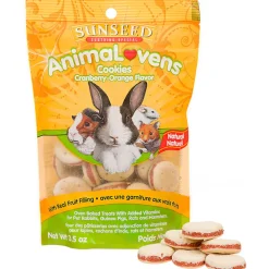 Sunseed AnimaLovens Cookies Cranberry-Orange Flavor for Rabbits, Guinea Pigs, Rats & Hamsters, 4-oz