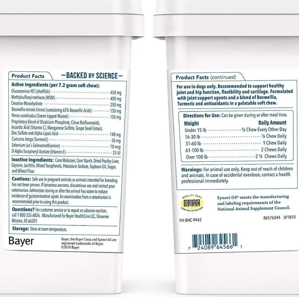 Synovi G4 Soft Chews Joint Supplement for Dogs