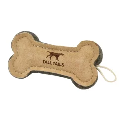 Tall Tails Natural Leather Bone Tug Toy for Dogs