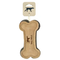 Tall Tails Natural Leather Bone Tug Toy for Dogs