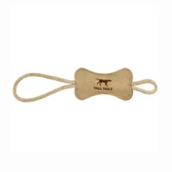 Tall Tails Natural Leather Bone Tug Toy for Dogs