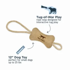 Tall Tails Natural Leather Bone Tug Toy for Dogs