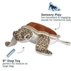 Tall Tails Plush Animated Moving Sea Turtle Toy for Dogs (9")