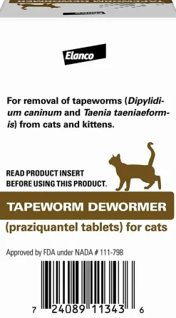 Tapeworm Dewormer for Cats (3 Tablets)