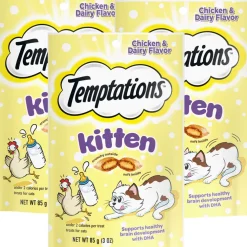 Temptations Chicken Flavor Crunchy & Soft Kitten Treats, 3-oz